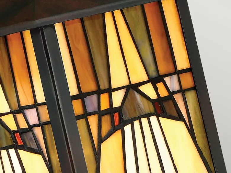 Außenwandleuchte INGLENOOK Laterne im Tiffany Design, Höhe 31cm