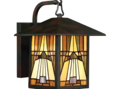 Außenwandleuchte INGLENOOK Laterne im Tiffany Design, Höhe 31cm