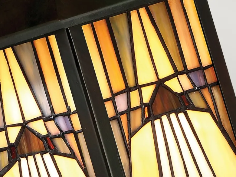 Außenwandleuchte INGLENOOK Laterne im Tiffany Design, Höhe 29cm