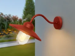 Außenwandleuchte KLAMPENBORG aus Edelstahl Rot, Ausladung 42cm