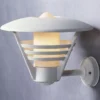 Außenwandleuchte / Laterne GEMINI, Alu weiß / Opalglas, Hausbeleuchtung modern