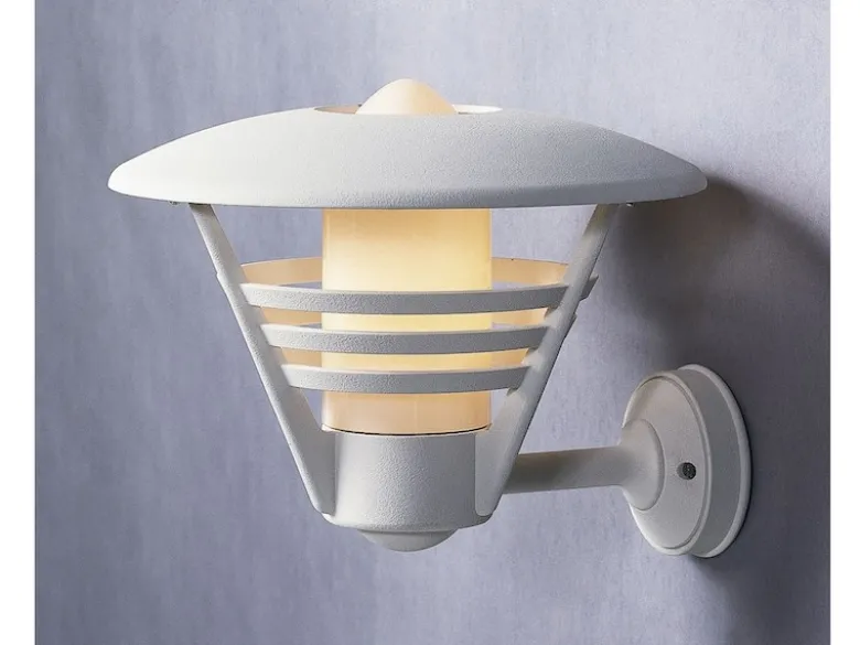 Außenwandleuchte / Laterne GEMINI, Alu weiß / Opalglas, Hausbeleuchtung modern