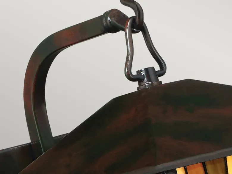 Außenwandleuchte Laterne im Tiffany Design, Höhe 29cm mit E27 LED