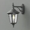 Außenwandleuchte LED Laterne hängend Aluminium Schwarz, Höhe 44cm