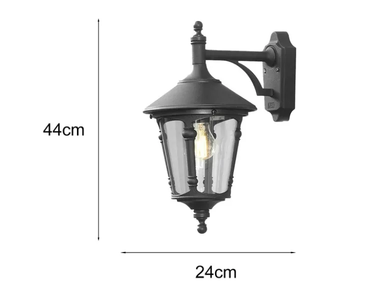 Außenwandleuchte LED Laterne hängend Aluminium Schwarz, Höhe 44cm