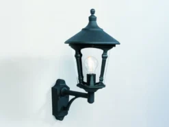 Außenwandleuchte LED Laterne stehend Aluminium Schwarz, Höhe 51cm