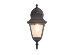 Außenwandleuchte LIVENZA Laterne hängend Aluminium Schwarz, Höhe 34cm