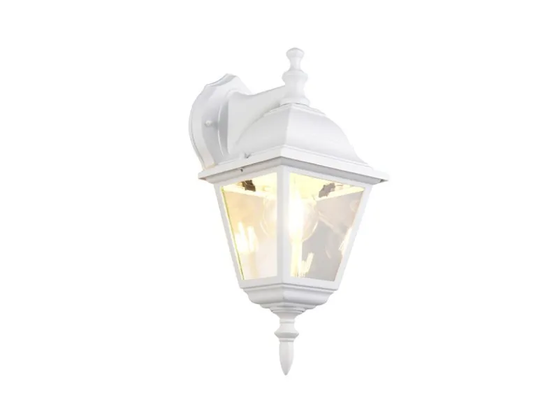 Außenwandleuchte LIVENZA Laterne hängend Aluminium Weiß, Höhe 34cm