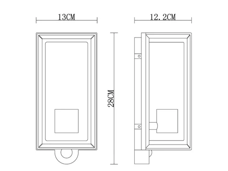 Außenwandleuchte LOGANA Laterne aus Aluminium in Schwarz, Höhe 25cm