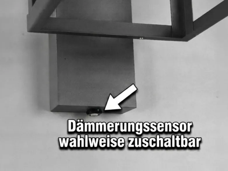 Außenwandleuchte LUNGA Anthrazit in Laternenoptik, Höhe 33cm