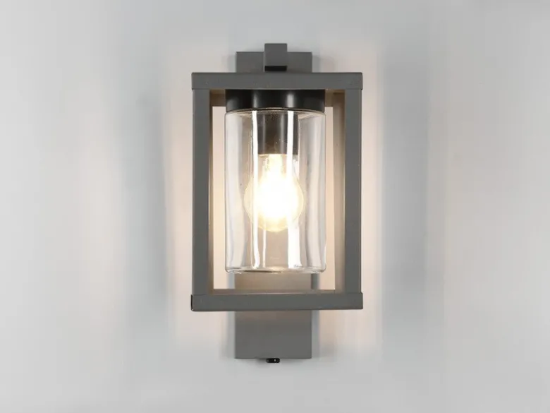 Außenwandleuchte LUNGA Anthrazit in Laternenoptik, Höhe 33cm