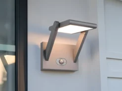 Außenwandleuchte MALAWI mit Solar und Strom, Hybrid mit Bewegungsmelder