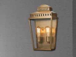 Außenwandleuchte MANSION HOUSE im Landhausstil, Altmessing Höhe 49cm
