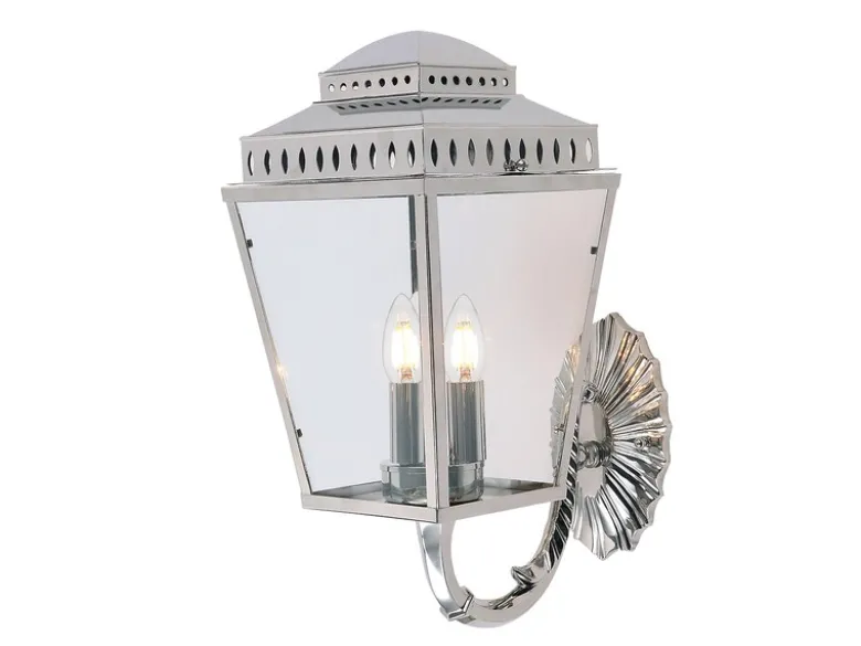 Außenwandleuchte MANSION HOUSE im Landhausstil, Silber Höhe 48cm