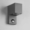 Außenwandleuchte mit Bewegungsmelder, Downlight Anthrazit eckig mit GU10 LED