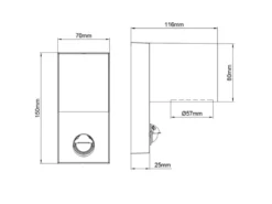 Außenwandleuchte mit Bewegungsmelder, Downlight Anthrazit eckig mit GU10 LED