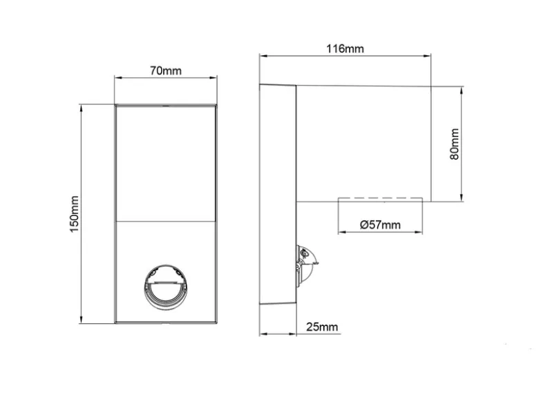 Außenwandleuchte mit Bewegungsmelder, Downlight Anthrazit eckig mit GU10 LED