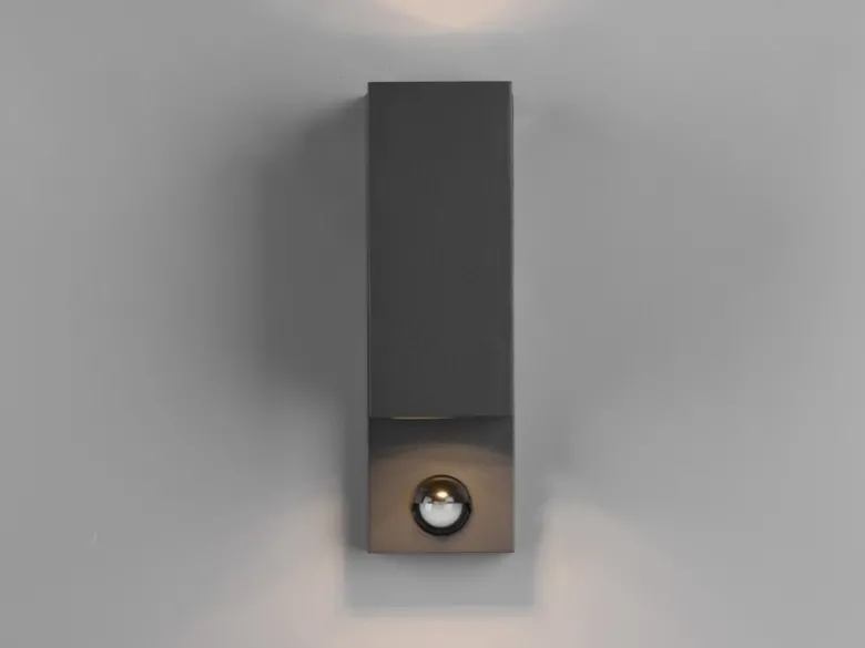 Außenwandleuchte mit Bewegungsmelder, Up and Down Anthrazit eckig mit GU10 LED