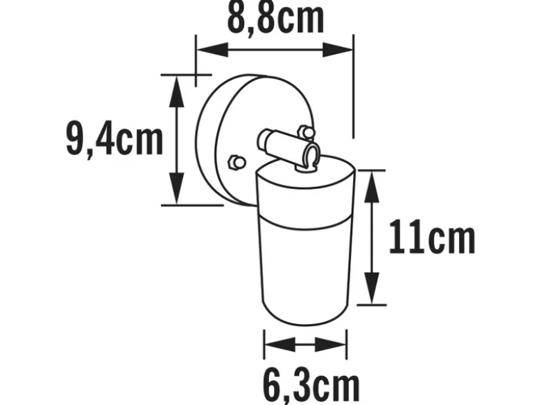 Außenwandleuchte MODENA Downlight schwenkbar, Höhe 15cm, Edelstahl