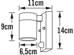 Außenwandleuchte MODENA Downlight aus Stahl mit Bewegungsmelder, Höhe 14cm