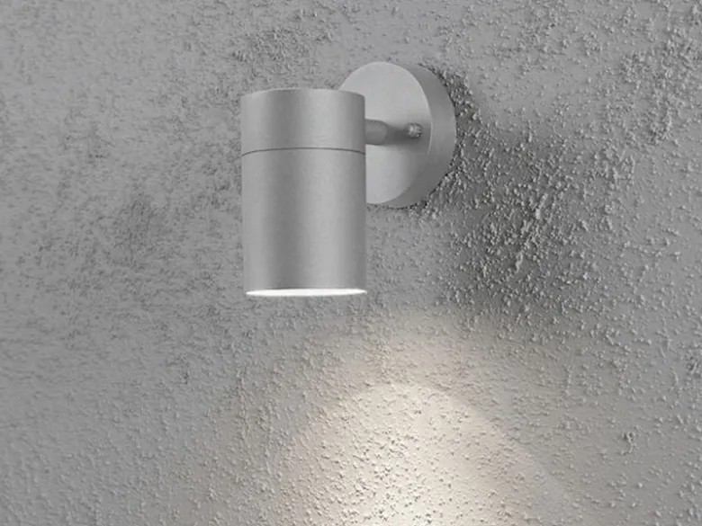 Außenwandleuchte MODENA Downlight, Höhe 12cm, Aluminium Grau