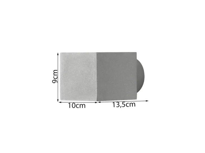 Außenwandleuchte MODENA eckiger Wandspot Up-Down, Höhe 9cm, Grau