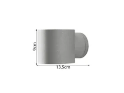 Außenwandleuchte MODENA runder Wandspot Up-Down, Höhe 9cm, Grau