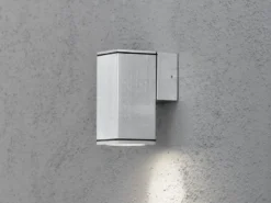 Außenwandleuchte MONZA Downlight, Aluminium Silbergrau, Höhe 13,5cm