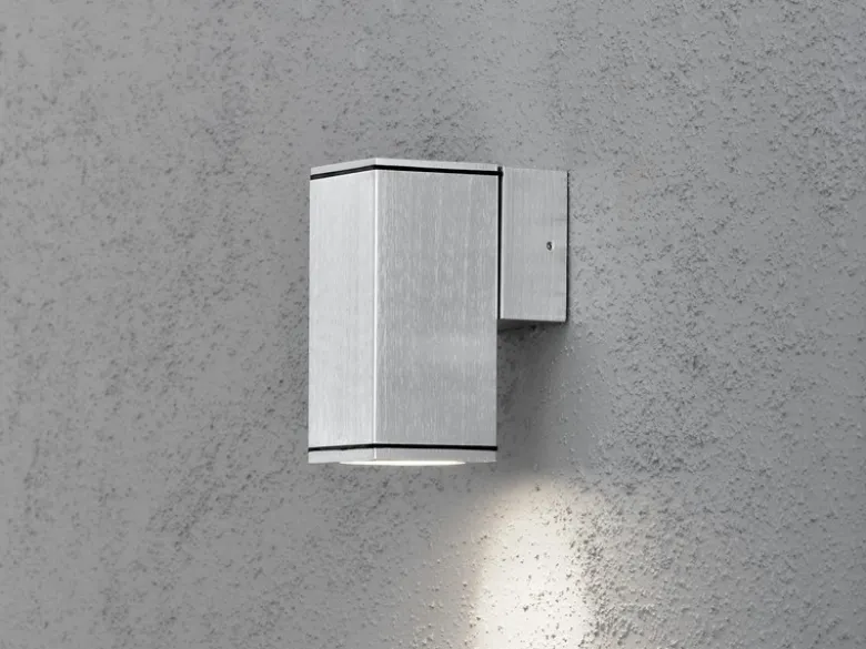 Außenwandleuchte MONZA Downlight, Aluminium Silbergrau, Höhe 13,5cm