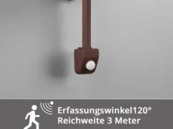 Außenwandleuchte NORMAN mit Bewegungsmelder, Landhausstil Rostoptik, Höhe 45cm