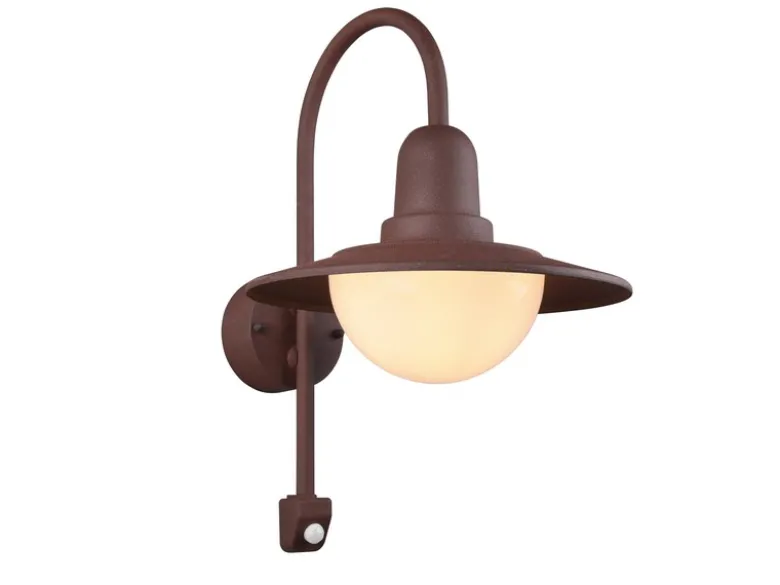 Außenwandleuchte NORMAN mit Bewegungsmelder, Landhausstil Rostoptik, Höhe 45cm