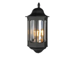 Außenwandleuchte PALLAS Halbschale Aluminium Schwarz, Höhe 47cm