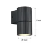 Außenwandleuchte PARANA Downlight Anthrazit geriffelt, Höhe 11cm