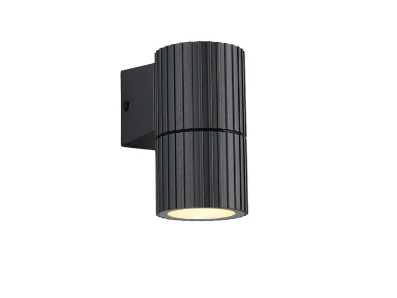 Außenwandleuchte PARANA Downlight Anthrazit geriffelt, Höhe 11cm