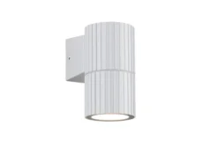 Außenwandleuchte PARANA Downlight Weiß geriffelt, Höhe 11cm