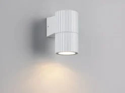 Außenwandleuchte PARANA Downlight Weiß geriffelt, Höhe 11cm