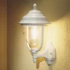 Außenwandleuchte PARMA Landhausstil Laterne stehend, Weiß, Höhe 43cm