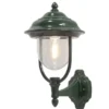 Außenwandleuchte PARMA Landhausstil Laterne stehend, Grün, Höhe 43cm