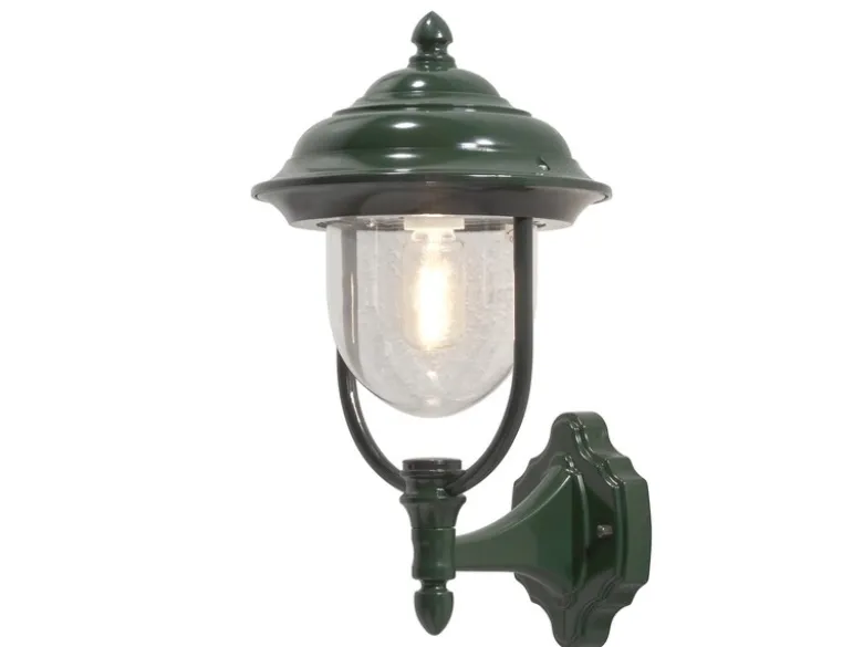 Außenwandleuchte PARMA Landhausstil Laterne stehend, Grün, Höhe 43cm