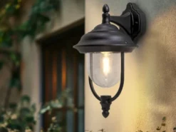 Außenwandleuchte PARMA Landhausstil Laterne hängend, Schwarz, Höhe 46cm