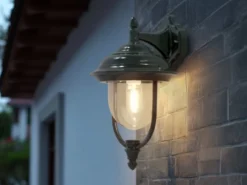 Außenwandleuchte PARMA Landhausstil Laterne hängend, Grün, Höhe 46cm
