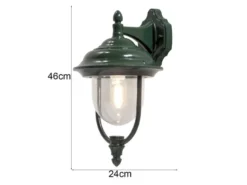 Außenwandleuchte PARMA Landhausstil Laterne hängend, Grün, Höhe 46cm
