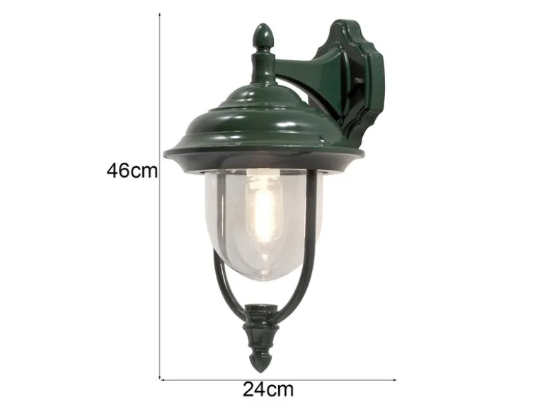 Außenwandleuchte PARMA Landhausstil Laterne hängend, Grün, Höhe 46cm