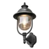 Außenwandleuchte PARMA Landhausstil Laterne stehend, Schwarz-Silber, Höhe 48cm