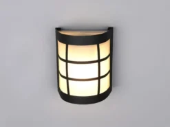 Außenwandleuchte SINTRA Edelstahl Schwarz & Glas Weiß, Höhe 16cm