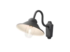 Außenwandleuchte VEGA im Landhausstil Aluminium Schwarz, Höhe 30cm