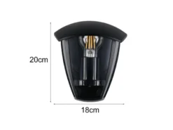 Außenwandleuchte VENTA Halbschale im Landhausstil Schwarz, Höhe 20cm