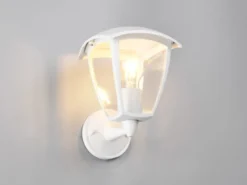 Außenwandleuchte VENTA Laterne stehend Landhausstil Weiß, Höhe 24cm