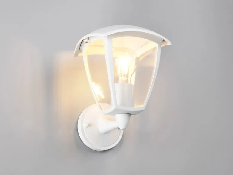 Außenwandleuchte VENTA Laterne stehend Landhausstil Weiß, Höhe 24cm
