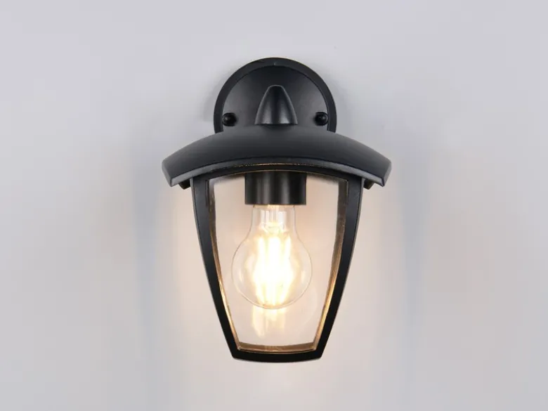 Außenwandleuchte VENTA Laterne hängend Landhausstil Schwarz, Höhe 24cm
